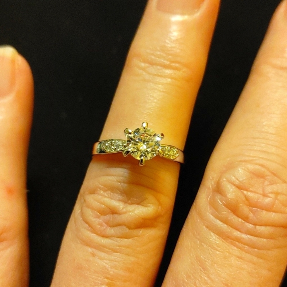 New cz with accents sterling silver ring